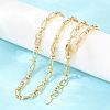 5MM Brass Pave Cubic Zirconia Oval Link Chain Necklaces NJEW-D324-01G-05-4