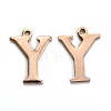 Ion Plating(IP) 304 Stainless Steel Alphabet Charms STAS-H122-Y-RG-1