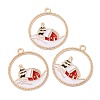 Christmas Zinc Alloy Enamel Pendants LS-ENAM-Q500-01G-01-2