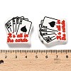 Playing Card Food Grade Eco-Friendly Silicone Focal Beads SIL-I007-18-3