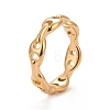 Ion Plating(IP) 304 Stainless Steel Coffee Bean Chain Shape Open Cuff Ring for Women RJEW-C025-33B-G-1