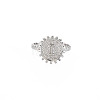 Non-Tarnish 304 Stainless Steel Flat Round with Initial Letter Open Cuff Ring for Men Women RJEW-S405-246P-I-1