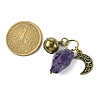 Natural Amethyst Pet Collar Charms HJEW-PH01731-3