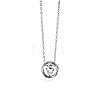 304 Stainless Steel Pave Clear Cubic Zirconia Ring with Heart Pendant Necklaces for Women WG58E99-02-1