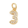 Brass Micro Pave Clear Cubic Zirconia Charms KK-G544-04G-03-1