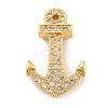 Brass Micro Pave Clear Cubic Zirconia Pendants KK-G493-01G-01-1