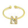 Rack Plating Brass Open Cuff Rings for Women RJEW-F162-02G-N-2