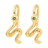 Snake Brass Micro Pave Cubic Zirconia Dangle Earrings EJEW-G425-04G-02-4