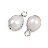 Natural Pearl Teardrop Charms KK-D423-04P-2