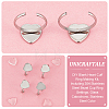 Unicraftale DIY Blank Heart Cuff Ring Making Kit FIND-UN0002-92-5