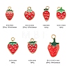 100Pcs 10 Style Light Gold Alloy Enamel Pendants ENAM-LS0001-66-3