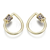 Brass Micro Pave Cubic Zirconia Screw Carabiner Lock Charms KK-R136-069D-NF-2