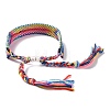 Polyester-cotton Braided Rhombus Pattern Cord Bracelet FIND-PW0013-001A-23-4