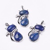 Natural Lapis Lazuli Kitten Pendants X-G-G713-B14-1