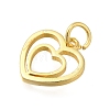 Heart Rack Plating Brass Charms KK-I716-21A-G-2