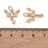Brass Micro Pave Clear Cubic Zirconia Pendants CU-CBAB0CF-22G-3