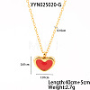 French Romantic Stainless Steel Enamel Heart Pendant Necklaces for Women XY4598-1-1