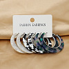 3 Pairs Alloy Acrylic Hoop Earrings FS-WG99021-03-1