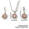 Brass Rhinestones Flat Round Jewelry Set VN0716-2-1