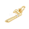 Brass Micro Pave Clear Cubic Zirconia Charms KK-P339-27G-07-2