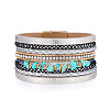 Bohemian Style Turquoise PU Imitation Leather Multi-strand Bracelets WGC9584-03-1