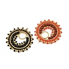 4Pcs 4 Colors 304 Stainless Steel & Brass & Natural Gemstone & TOHO Glass Seed Beaded Pendants PALLOY-MZ01379-2