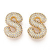 Brass Micro Pave Cubic Zirconia Pendants KK-N254-06G-S-1