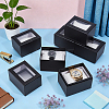 Paper Jewelry Watch Packing Boxes with PVC Window Lid and Pillow Inside CON-WH0089-259C-4