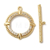 Brass Micro Pave Clear Cubic Zirconia Toggle Clasps KK-N254-79G-2