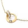 Ion Plating(IP) 304 Stainless Steel with Rhinestone Pendant Necklace NJEW-K252-08G-2
