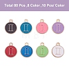 90Pcs 9 Colors Alloy Enamel Pendants ENAM-SZ0001-65-3