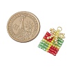 Glass Seed Beaded Christmas Gift Pendants PALLOY-MZ00899-04-2