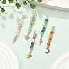 3Pcs 3 Styles Natural Mixed Stone Faceted Round Beaded Pendants PALLOY-JF03604-2