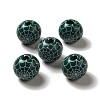 Halloween Printed Spider Webs Colored Wood European Beads WOOD-K007-04F-2