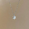 Christmas Alloy Rhinestone Snowflake Pendant Necklaces for Women WG6BE39-01-1