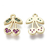 Brass Micro Pave Cubic Zirconia Charms KK-S348-532-NF-2