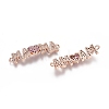 Brass Micro Pave Cubic Zirconia Links connectors ZIRC-G152-14-3