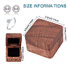 Square Wood Ring Storage Boxes CON-WH0087-52B-2
