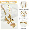 1Pc 304 Stainless Steel Resin & Plastic Pearl Sun Pendant Bib Necklaces NJEW-HS0001-24-4