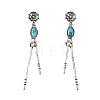 Alloy and Synthetic Turquoise Stud Earrings FS-WG2C5AC-01-5