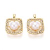 Brass Micro Pave Clear Cubic Zirconia Pendants KK-T080-57G-1
