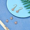 6 Pieces Flower Clear Cubic Zirconia Charm Pendant Brass Flower Charm Long-Lasting Plated Pendant for Jewelry Necklace Earring Making Crafts JX399A-1
