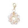 Star Copper Wire Wrapped Synthetic Moonstone Pendant Decorations HJEW-JM03027-3