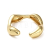 Rack Plating Brass Twist Wave Open Cuff Rings for Women RJEW-Q777-08G-3