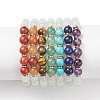 7Pcs 7 Style Natural & Synthetic Mixed Gemstone & Cat Eye Round Beaded Stretch Bracelets Set BJEW-JB08925-1