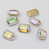 Plated Glass Rhinestone Cabochons EGLA-Q071-10x14mm-01-1