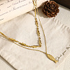 Summer Beach 304 Stainless Steel Fish Pendant Double Layer Necklaces for Women WG2FA6C-01-3