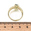 Brass Micro Pave Clear Cubic Zirconia Cuff Open Rings CU-CBA5C10-14G-5