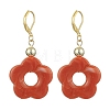 Acrylic Flower Dangle Leverback Earrings EJEW-JE05625-03-1