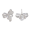 Rack Plating Bowknot Brass Stud Earrings for Women EJEW-NH0002-02P-1